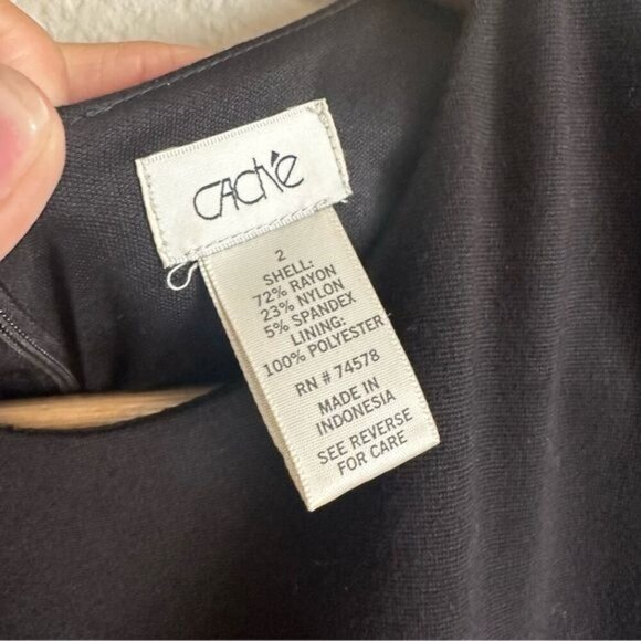 Cache Women's Size 2 Purple Black Tan Contour Colorblock Dress SheathFitted! - Picture 8 of 10